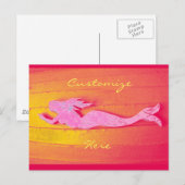 rode en roze zwembad briefkaart (Voorkant / Achterkant)