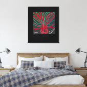 Rode en Teal Groene Boom Canvas Afdruk (Insitu (Slaapkamer))