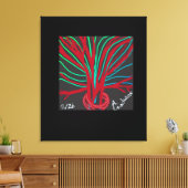 Rode en Teal Groene Boom Canvas Afdruk (Insitu (Woonkamer))
