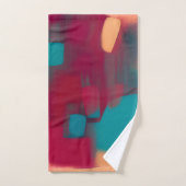 Rode en turkooizen abstracte mix bad handdoek (Handdoek)