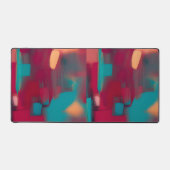 Rode en turquoise abstracte bureaumat (Voorkant)
