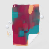Rode en turquoise abstracte mix golfhanddoek (Insitu)
