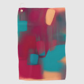 Rode en turquoise abstracte mix golfhanddoek (Voorkant)