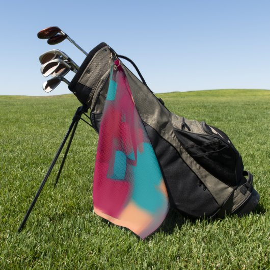 Rode en turquoise abstracte mix golfhanddoek (Groen)