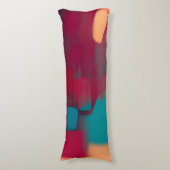 Rode en turquoise abstracte mix lichaamskussen (Voorkant Verticaal)