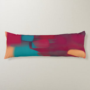 Rode en turquoise abstracte mix  lichaamskussen