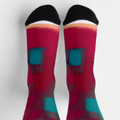 Rode en turquoise abstracte mix sokken (Top)