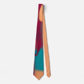 Rode en turquoise abstracte mix stropdas (Voorkant)