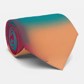 Rode en turquoise abstracte mix stropdas (Opgerold)