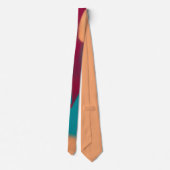 Rode en turquoise abstracte mix stropdas (Achterkant)