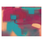 Rode en turquoise abstracte mix tafelkleed (Voorkant (Horizontaal))