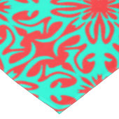 Rode en turquoise bloemen tafelkleed (Gekanteld)
