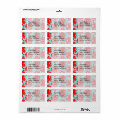rode en waterige formele demask etiket (Full Sheet)