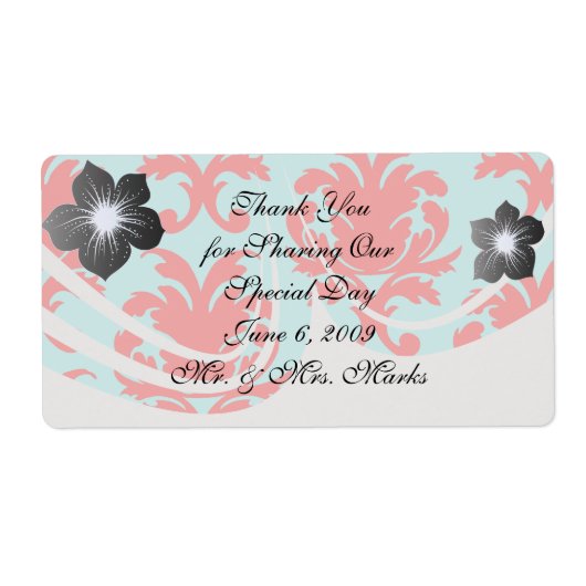 rode en waterige formele demask etiket (Voorkant)