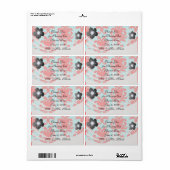 rode en waterige formele demask etiket (Full Sheet)