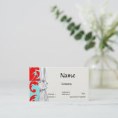 rode en waterige formele demask visitekaartje (Staand voorkant)