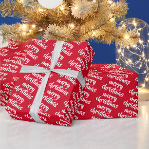 Rode en witte aangepaste sjabloon Kerstcadeau Cadeaupapier