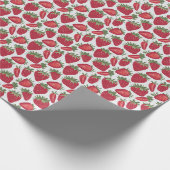  rode en witte aardbeien cadeaupapier (Hoek)