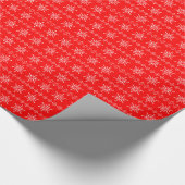Rode en witte Abstracte kerstsnowflakes Cadeaupapier (Hoek)