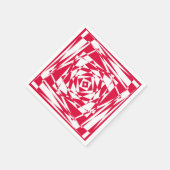 Rode en Witte Abstracte Servetten – Moderne Illusi (Hoek)