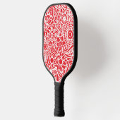Rode en witte Abstracte tropische Floral Hawaiian Pickleball Paddle (Links)