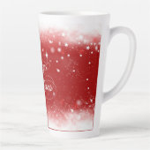 Rode en witte achtergrond latte mok (Rechts)