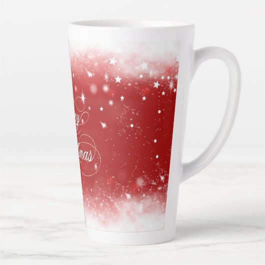 Rode en witte achtergrond latte mok (Rechts)