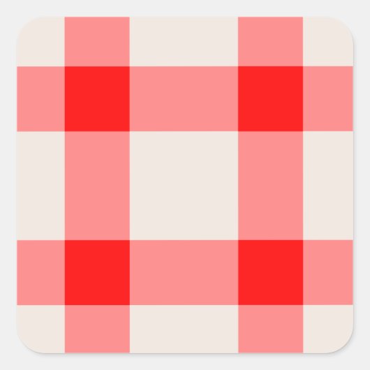 Rode en witte achtergrond vierkante sticker (Voorkant)