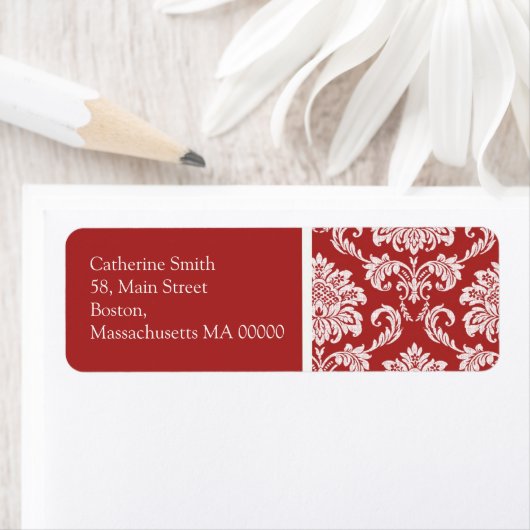 Rode en witte Adresetiketten Etiket (Insitu)