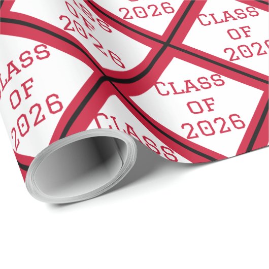 Rode en Witte Afstudeer Inpakpapier | 2026 (Rol Hoek)
