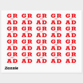 Rode en Witte Afstudeerfeest Vierkante Sticker (Vel)
