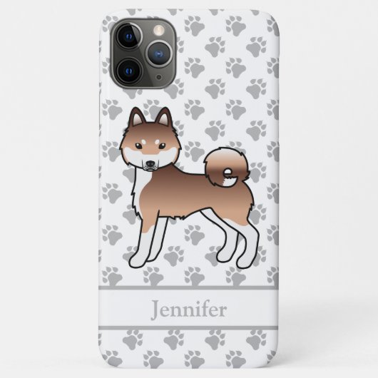 Rode En Witte Alaskan Klee Kai Mooie Hond & Naam Case-Mate iPhone Case (Achterkant)
