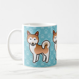 Rode en witte Alaskan Malamute-hondillustratie Koffiemok