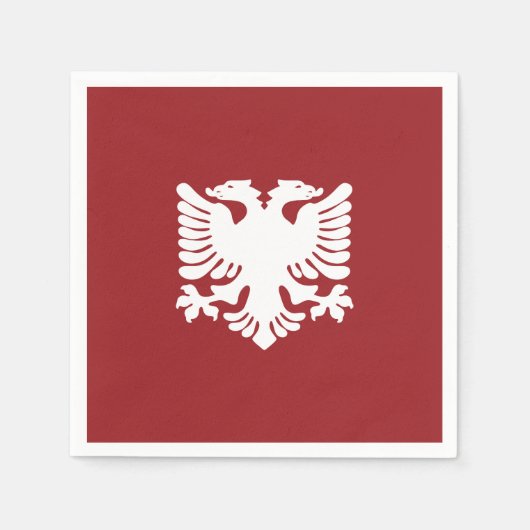 Rode en witte Albanese Eagle Papieren servetten (Voorkant)