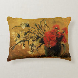 Rode en witte anjers van Vincent van Gogh Accent Kussen