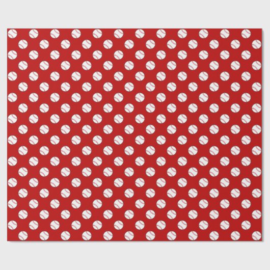 Rode en witte basisballen | Achtergrondkleur Cadeaupapier (Vlak)