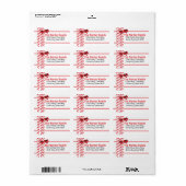 Rode en witte bellen adreslabel etiket (Full Sheet)