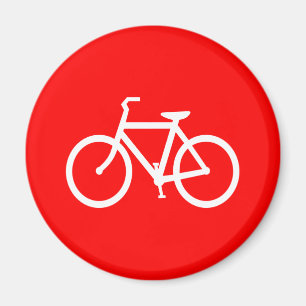 Rode en witte bike magneet