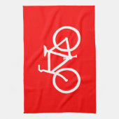 Rode en witte bike theedoek (Verticaal)