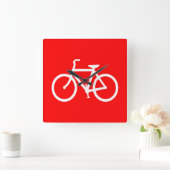Rode en witte bike vierkante klok (Huis)