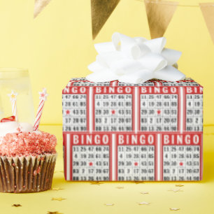 Rode en witte Bingo Kaarten Cadeaupapier
