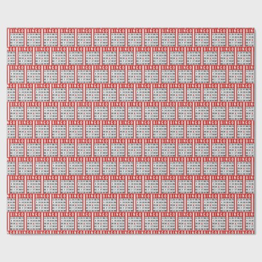 Rode en witte Bingo Kaarten Cadeaupapier (Vlak)