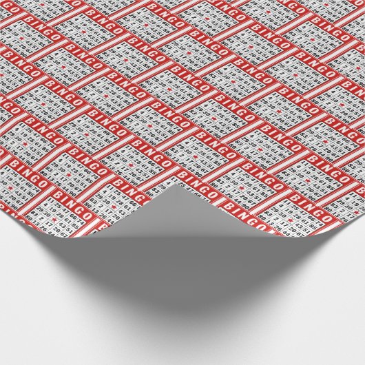 Rode en witte Bingo Kaarten Cadeaupapier (Hoek)