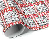 Rode en witte Bingo Kaarten Cadeaupapier (Rol Hoek)