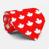 Rode en witte bladeren stropdas (Opgerold)