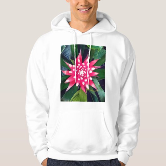 Rode en witte bloem hoodie (Voorkant)