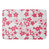Rode en witte bloemen badmat (Voorkant)