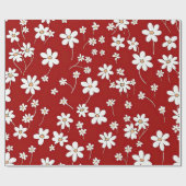 rode en witte bloemen cadeaupapier (Vlak)