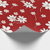 rode en witte bloemen cadeaupapier (Hoek)