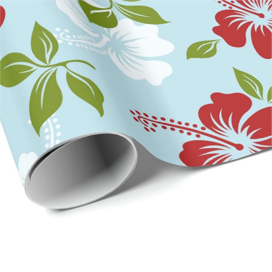 Rode en witte bloemen cadeaupapier (Rol Hoek)